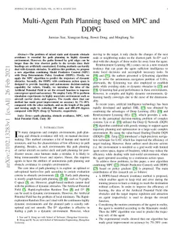 Multi-Agent Path Planning based on MPC and DDPG