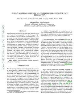 Domain Adapting Ability of Self-Supervised Learning for Face Recognition
