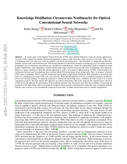 Knowledge Distillation Circumvents Nonlinearity for Optical
  Convolutional Neural Networks