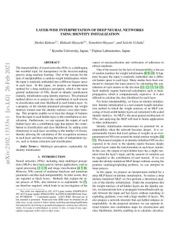 Layer-Wise Interpretation of Deep Neural Networks Using Identity
  Initialization