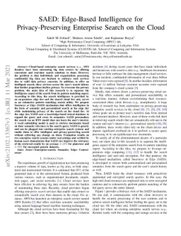 SAED: Edge-Based Intelligence for Privacy-Preserving Enterprise Search
  on the Cloud
