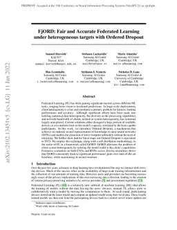 FjORD: Fair and Accurate Federated Learning under heterogeneous targets
  with Ordered Dropout