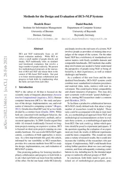 Methods for the Design and Evaluation of HCI+NLP Systems