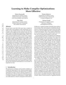 Learning to Make Compiler Optimizations More Effective