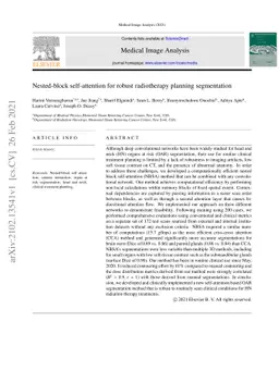 Nested-block self-attention for robust radiotherapy planning
  segmentation