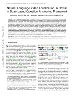Natural Language Video Localization: A Revisit in Span-based Question
  Answering Framework