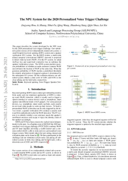 The NPU System for the 2020 Personalized Voice Trigger Challenge