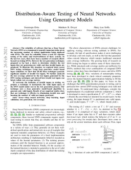Distribution-Aware Testing of Neural Networks Using Generative Models