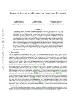 Towards Robust and Reliable Algorithmic Recourse