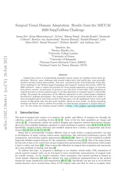 Surgical Visual Domain Adaptation: Results from the MICCAI 2020
  SurgVisDom Challenge