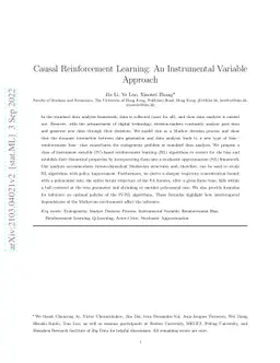 Causal Reinforcement Learning: An Instrumental Variable Approach