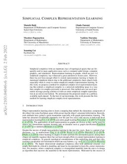 Simplicial Complex Representation Learning