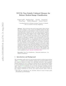 NVUM: Non-Volatile Unbiased Memory for Robust Medical Image
  Classification
