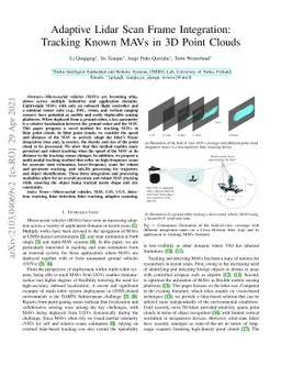 Adaptive Lidar Scan Frame Integration: Tracking Known MAVs in 3D Point
  Clouds