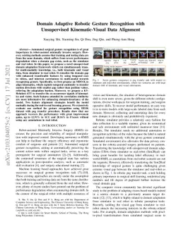 Domain Adaptive Robotic Gesture Recognition with Unsupervised
  Kinematic-Visual Data Alignment