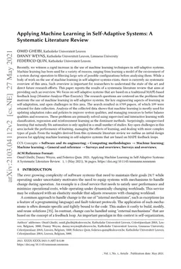 Applying Machine Learning in Self-Adaptive Systems: A Systematic
  Literature Review