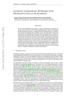 Learning to Generate 3D Shapes with Generative Cellular Automata