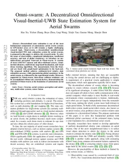 Omni-swarm: A Decentralized Omnidirectional Visual-Inertial-UWB State
  Estimation System for Aerial Swarms