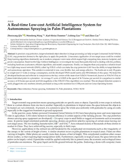 A Real-time Low-cost Artificial Intelligence System for Autonomous
  Spraying in Palm Plantations