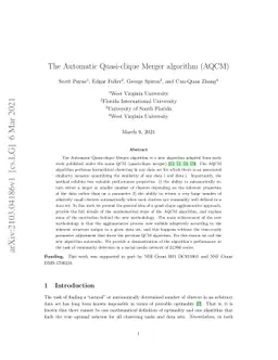 The Automatic Quasi-clique Merger algorithm (AQCM)