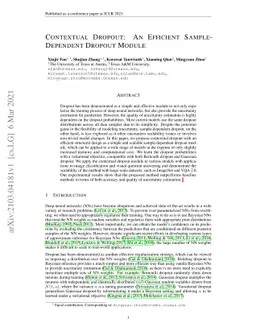 Contextual Dropout: An Efficient Sample-Dependent Dropout Module
