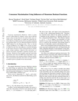 Consensus Maximisation Using Influences of Monotone Boolean Functions