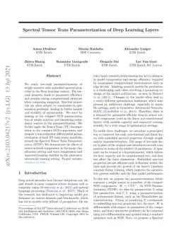 Spectral Tensor Train Parameterization of Deep Learning Layers