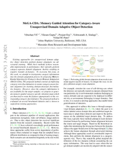 MeGA-CDA: Memory Guided Attention for Category-Aware Unsupervised Domain
  Adaptive Object Detection