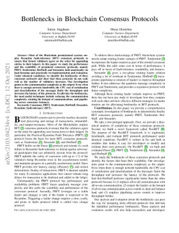 Bottlenecks in Blockchain Consensus Protocols