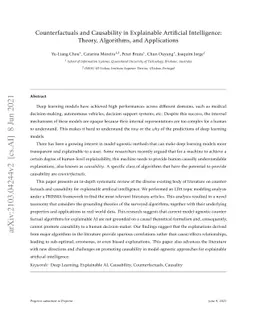 Counterfactuals and Causability in Explainable Artificial Intelligence:
  Theory, Algorithms, and Applications
