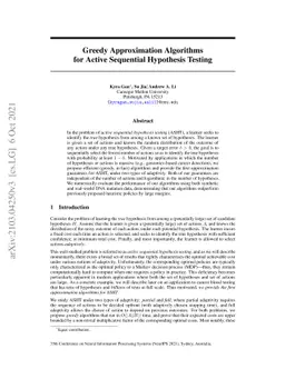 Greedy Approximation Algorithms for Active Sequential Hypothesis Testing