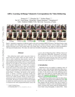 ARVo: Learning All-Range Volumetric Correspondence for Video Deblurring