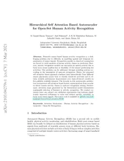 Hierarchical Self Attention Based Autoencoder for Open-Set Human
  Activity Recognition