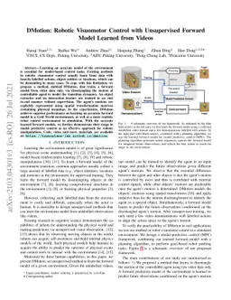 DMotion: Robotic Visuomotor Control with Unsupervised Forward Model
  Learned from Videos