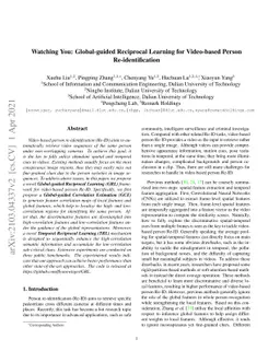 Watching You: Global-guided Reciprocal Learning for Video-based Person
  Re-identification