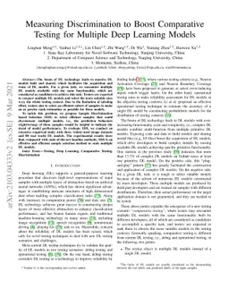 Measuring Discrimination to Boost Comparative Testing for Multiple Deep
  Learning Models