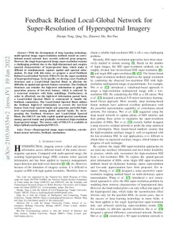 Feedback Refined Local-Global Network for Super-Resolution of
  Hyperspectral Imagery