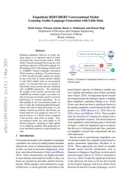 Empathetic BERT2BERT Conversational Model: Learning Arabic Language
  Generation with Little Data
