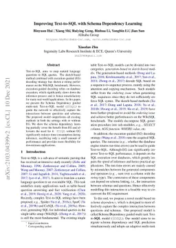 Improving Text-to-SQL with Schema Dependency Learning