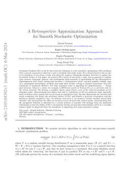 A Retrospective Approximation Approach for Smooth Stochastic
  Optimization