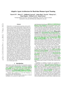 Adaptive Agent Architecture for Real-time Human-Agent Teaming