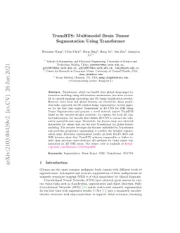TransBTS: Multimodal Brain Tumor Segmentation Using Transformer