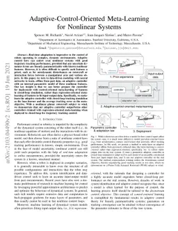 Adaptive-Control-Oriented Meta-Learning for Nonlinear Systems