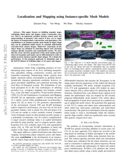 Localization and Mapping using Instance-specific Mesh Models