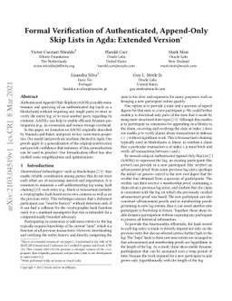 Formal Verification of Authenticated, Append-Only Skip Lists in Agda:
  Extended Version