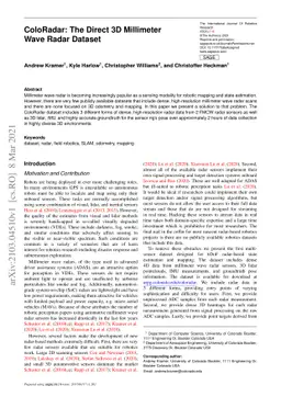 ColoRadar: The Direct 3D Millimeter Wave Radar Dataset