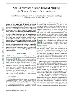 Self-Supervised Online Reward Shaping in Sparse-Reward Environments