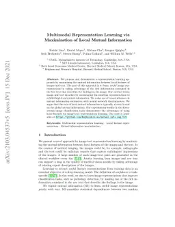 Multimodal Representation Learning via Maximization of Local Mutual
  Information