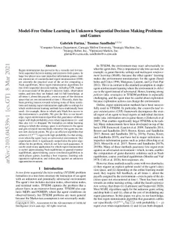Model-Free Online Learning in Unknown Sequential Decision Making
  Problems and Games