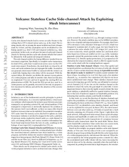 Volcano: Stateless Cache Side-channel Attack by Exploiting Mesh
  Interconnect